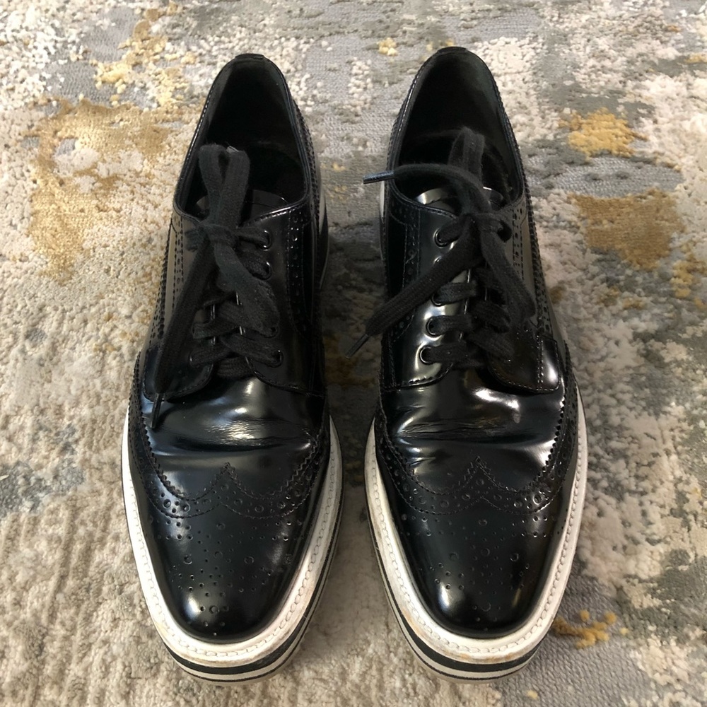 Black Wingtip Brogue Sneakers In Platforms